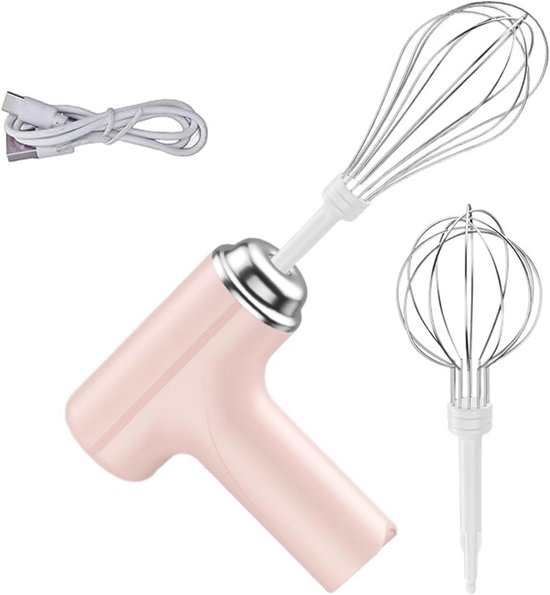 Elektrische Garde - Eierklopper Handmixer - Keukenwerk - Draadloos Oplaadbaar - Compact Formaat - Roze