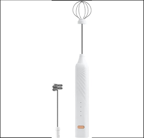 Elektrische garde, mini elektrische handmixer, voedselverzameling cakemixer, draagbare kleine blenders met 3 snelheden, roestvrijstalen deeggarde kneders voor keuken, bakken, koken (wit)