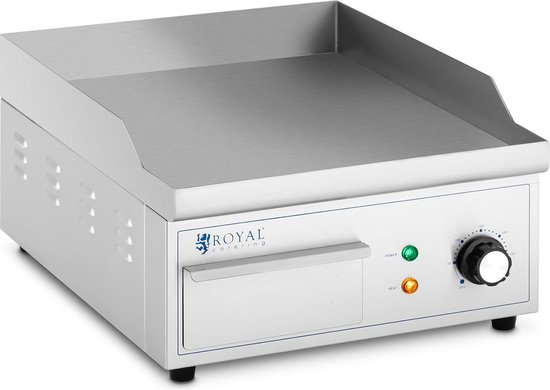 Elektrische grillplaat - 350 x 380 mm - Flat - 2,000 W - Royal Catering