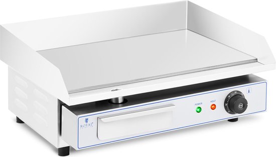 Elektrische grillplaat - 550 x 350 mm - Flat - 3,000 W - Royal Catering