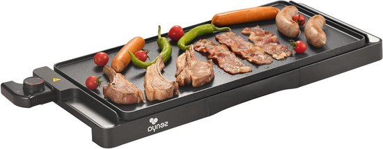 Elektrische Grillplaat - Bakplaat Plancha - Gezellig Tafelen - XL Oppervlak - 51x25 cm - Zwart