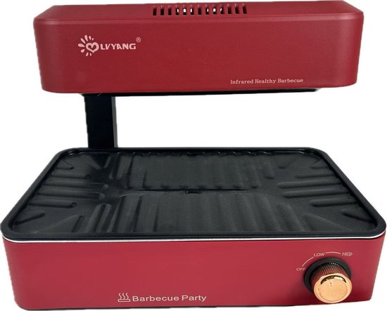 Elektrische Grillplaat - Keukenapparaat - Verstelbare Temperatuur - Verre Infrarood Verwarming - Anti-Aanbaklaag - Rookloze BBQ Grill, Vouwbaar - Geschikt voor Thuisgebruik & Buiten Kamperen