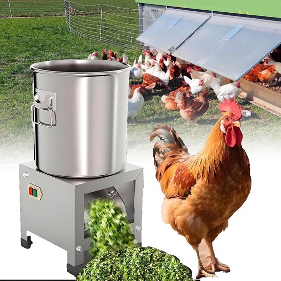 Elektrische Groentehakselaar - Keukenmachine Versnipperaar - Efficiënt Groenten Snijden - Krachtige 1800W Motor - 3500 RPM - Zilver