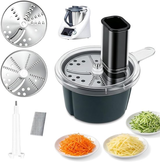 Elektrische Groentesnijder - Grijs - Voor Thermomix TM5/TM6 - Roestvrij Staal en ABS - Voor Groenten en Fruit