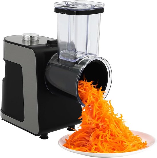 Elektrische Groentesnijder - Keukenmachine Rasp - Snel Groenten Snijden - 10 Verwisselbare Messen - 1000 W - Zwart