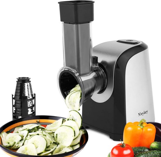 Elektrische Groentesnijder met 5 RVS Accessoires - Rasp en Snijmachine voor Fruit en Groenten van Merkloos