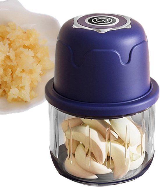 Elektrische Hakker - Keukenapparaat - Ingrediënten Snijden - Draadloos USB Opladen - 350 ml - Blauw