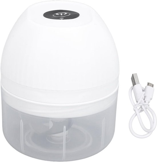 Elektrische Hakker - Mini Blender - Keuken Assistent - Draadloos Oplaadbaar - 250 ml - Wit van Merkloos