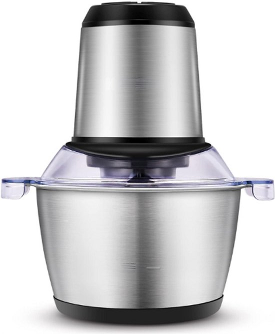 Elektrische Hakmolen Voor De Keuken - 350 W - 2 Liter Roestvrijstalen Container - 2 Snelheden - 4 Roestvrijstalen Messen - Universele Hakmolen Voor Vlees - Uien - Fruit - Groenten