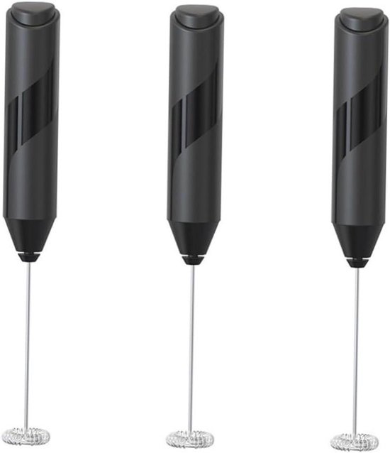 Elektrische Handklopper - Mini Mixer - Eieren Kloppen - Draadloos Gemak - 3 Stuks - Zwart