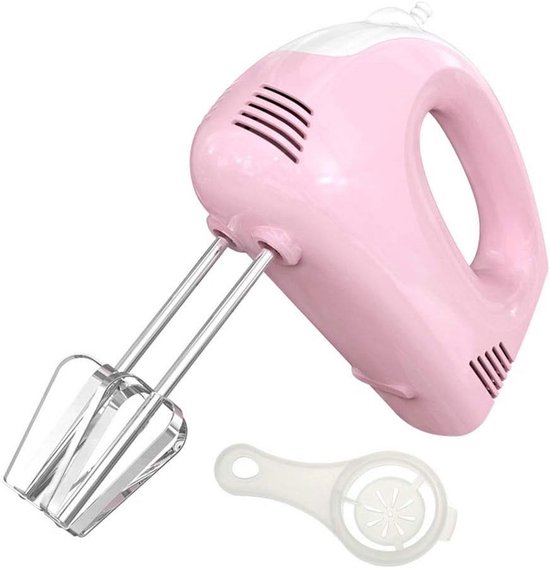 Elektrische handmixer 120W - 5 snelheden - 2 roerstaven - roze van Merkloos