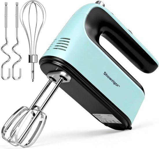 Elektrische handmixer 300 W - 5 snelheidsstanden - roestvrijstalen mengkop - eenvoudig schoon te maken - ShopVlot