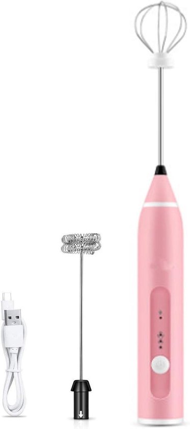 Elektrische Handmixer - Draadloze Garde - Keuken Bakken - 3 Snelheden Instelbaar - 1200mAh Batterij - Roze