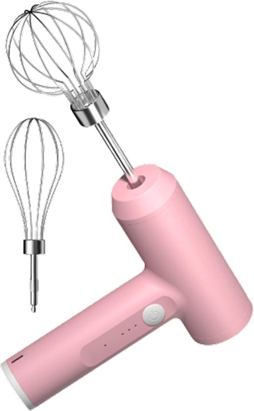 Elektrische Handmixer - Draadloze Klopper - Beslag Maken - 3 Snelheden Instelbaar - 13.7 cm Hoog - Wit