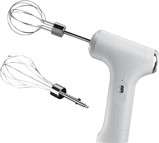 Elektrische Handmixer - Draadloze Klopper - Keuken Assistent - Drie Snelheden - 1200mAh Batterij - Wit