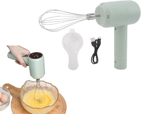 Elektrische Handmixer - Draadloze Mixer - Bakken en Mixen - Automatische Mixfunctie - 20 Watt - Lichtblauw