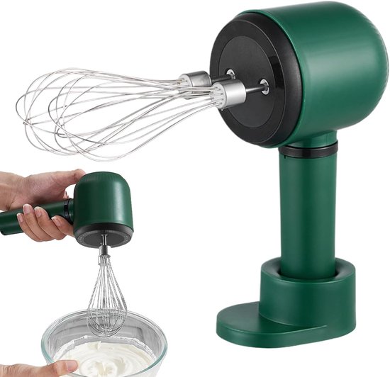 Elektrische Handmixer - Draadloze Mixer - Beslag Maken - Dubbele Mengkop - 95 cm - Wit