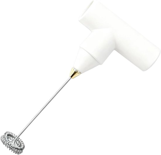 Elektrische Handmixer - Draadloze Roerder - Bakken en Mixen - Oplaadbare Batterij - 3.3 x 8.1 x 3.3 cm - Wit