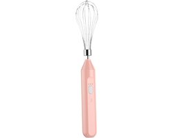 Elektrische Handmixer - Draagbare Roerder - Keuken Assistent - USB Oplaadbaar - 3 Snelheden - Roze