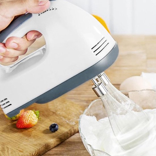 Elektrische Handmixer - Eierklopper Keukenmixer - Bakken en Koken - Verticaal Ontwerp - 25 x 18 cm - Wit