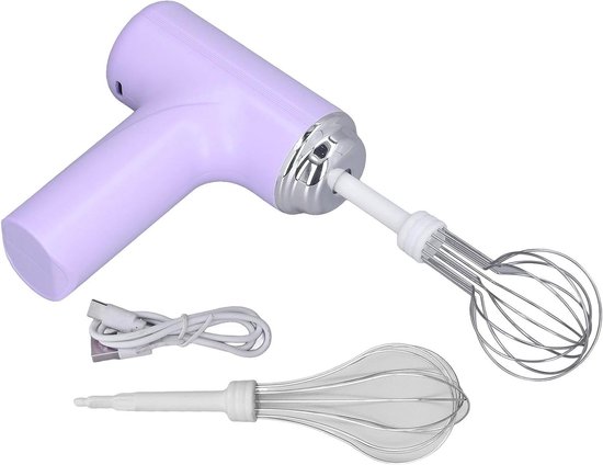 Elektrische Handmixer - Eierklopper - Koken Bakken - Draadloos Ontwerp - 3 Snelheden - Wit van Merkloos