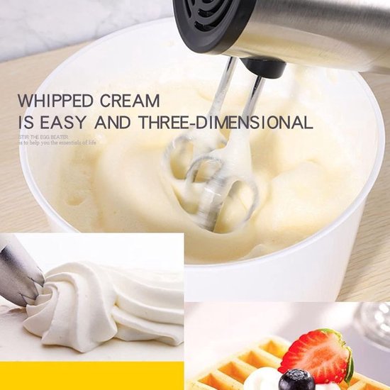 Elektrische Handmixer - Keuken Garde - Snel Mixen - 500 Watt Vermogen - 5 Snelheden - Zilver