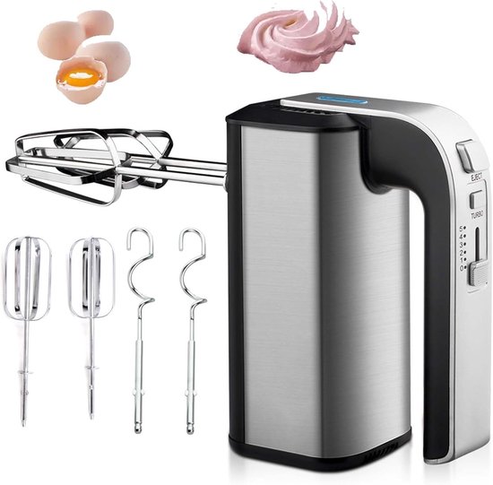 Elektrische Handmixer - Keuken Mixer - Moeiteloos Bakken - Krachtige 800W Motor - 5 Snelheden - Wit