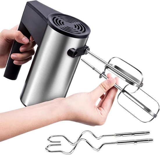 Elektrische Handmixer - Keukenhulp Mixer - Beslag Maken - Antislip Handgreep - 9.5 x 17.5 x 9.5 cm - Wit