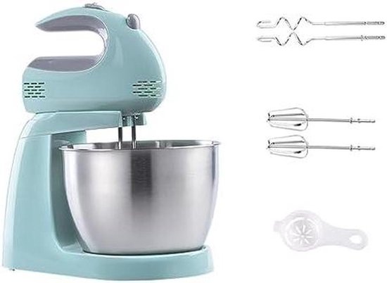 Elektrische Handmixer - Keukenmixer - Bakken en Koken - 2-in-1 Ontwerp - 3 Liter Kom - Wit