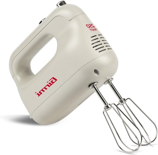 Elektrische Handmixer - Keukenmixer - Bakken en Koken - 5 Snelheden - 250 Watt - Mat Beige