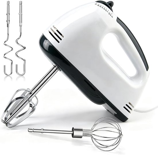 Elektrische Handmixer - Keukenmixer - Bakken en Koken - 5 Snelheden Instelbaar - 18 cm Lengte - Wit