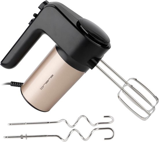 Elektrische Handmixer - Keukenmixer - Bakken en Koken - 6 Snelheden Turboknop - 18 cm Garde - Satijn