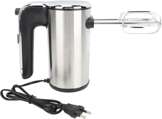 Elektrische Handmixer - Keukenmixer Beslagmixer - Bakken en Koken - 5 Snelheden met Turbo - 20x17x9 cm - Zilver