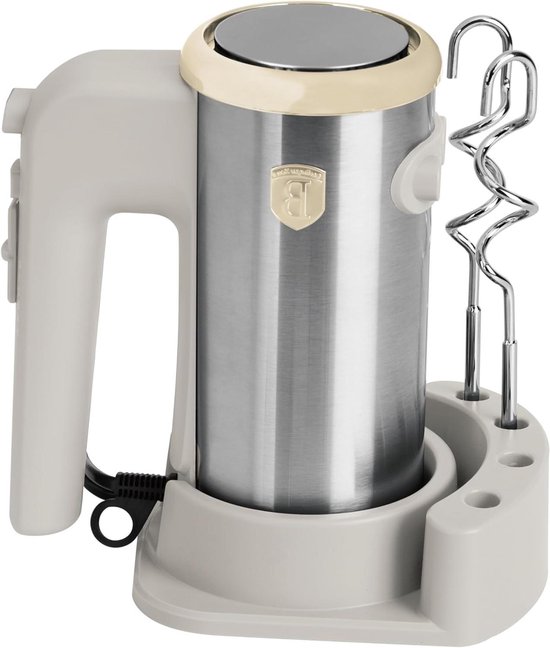 Elektrische Handmixer - Keukenmixer Deegmixer - Bakken en Koken - 5 Snelheden Turbo - 300 Watt - Crèmekleurig