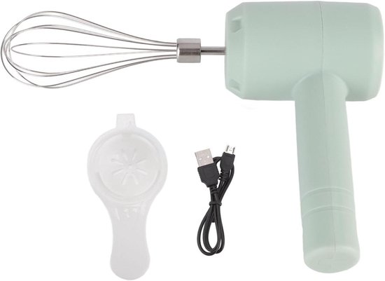 Elektrische Handmixer - Keukenmixer Draadloos - Bakken en Mixen - Laag Geluidsniveau - 21x10x8 cm - Licht cyaan van Merkloos