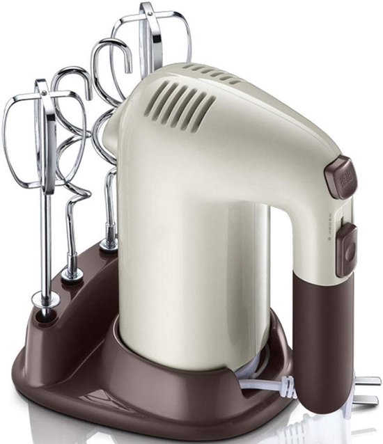 Elektrische handmixer - Keukenmixer garde - Bakken en koken - 5 snelheden met turbo - 200 watt - Wit