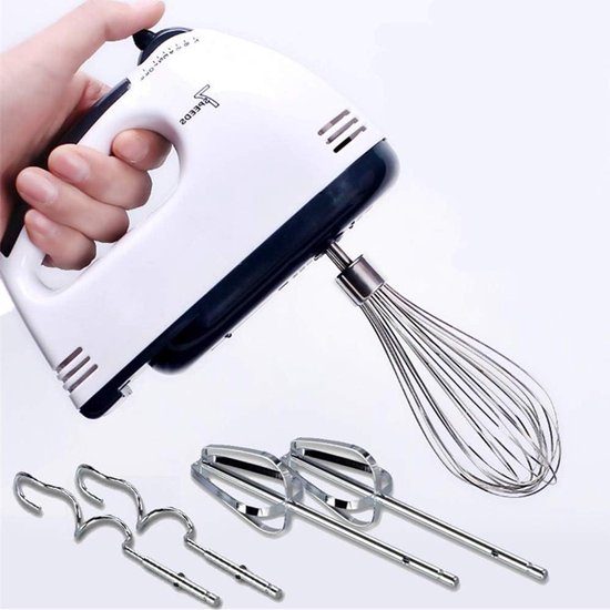Elektrische Handmixer - Keukenmixer Garde - Bakken en Mixen - 7 Snelheden en Turbo - 18x12cm - Wit van Merkloos