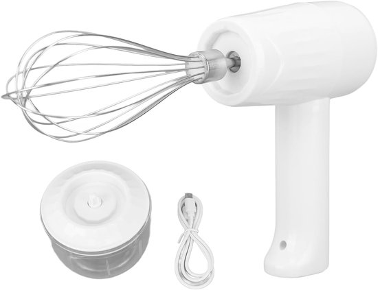 Elektrische Handmixer - Keukenmixer Garde - Beslag Kloppen - 3 Snelheden - 250 ml - Wit