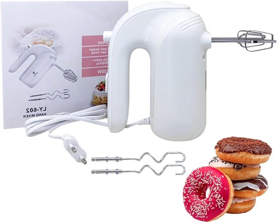 Elektrische Handmixer - Keukenmixer Garde - Beslag Maken - 5 Snelheden Instelbaar - 120 W - Wit