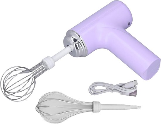 Elektrische Handmixer - Keukenmixer Garde - Snel Ingrediënten Mixen - 3 Snelheden Instelbaar - Compact Lichtgewicht - Paars van Merkloos