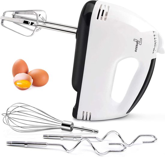 Elektrische Handmixer - Keukenmixer Gardes - Snel Beslag Maken - Turbo Boost Functie - 7 Snelheden - Wit van Merkloos