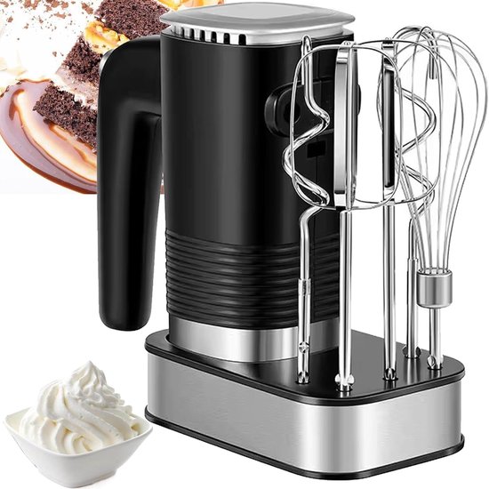 Elektrische Handmixer - Keukenmixer Klopper - Bakken en Koken - 5 Snelheden Instelbaar - 800W Vermogen - Zwart