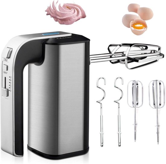 Elektrische Handmixer - Keukenmixer Klopper - Bakken en Mixen - 5 Snelheden 800W - 29x19x8cm - Wit van Merkloos