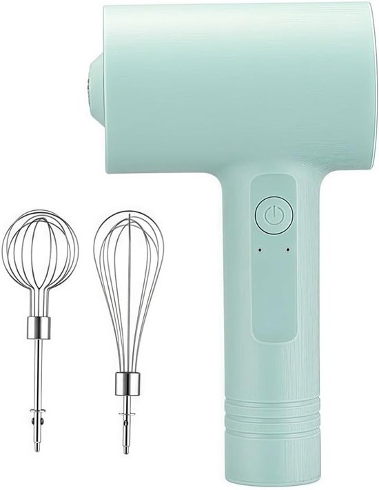 Elektrische Handmixer - Keukenmixer Klopper - Bakken Maken - Draadloos Oplaadbaar - 20 x 11 x 11 cm - Groen