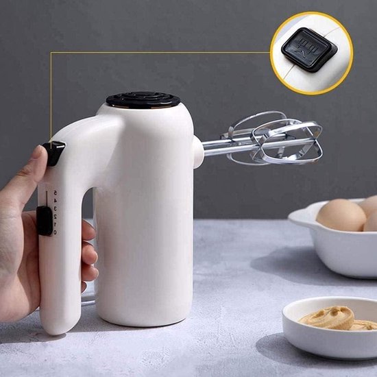 Elektrische Handmixer - Keukenmixer Klopper - Bakken Mixen - 5 Snelheden - 200W - Wit