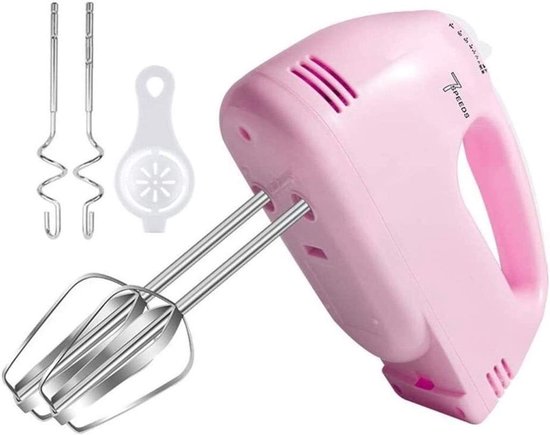 Elektrische Handmixer - Keukenmixer Klopper - Beslag Maken - Zeven Snelheden Turbo - 180W Vermogen - Roze