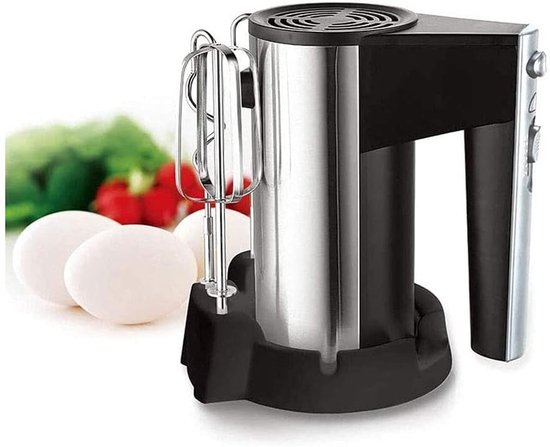 Elektrische handmixer - Keukenmixer met accessoires - Bakken en koken - 5 snelheden - 250 watt - Zilverkleurig