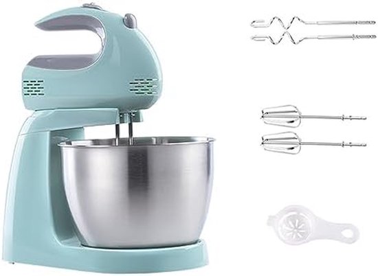 Elektrische Handmixer - Keukenmixer Staande Mixer - Bakken en Koken - 2-in-1 Ontwerp - 3 Liter Kom - Wit