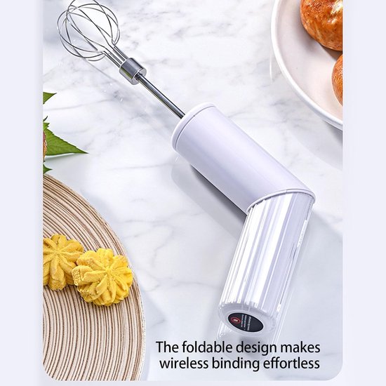 Elektrische Handmixer - Opvouwbare Mixer - Mengen en Kloppen - 3 Snelheden Opvouwbaar - Ca. 19.5 cm - Blauw