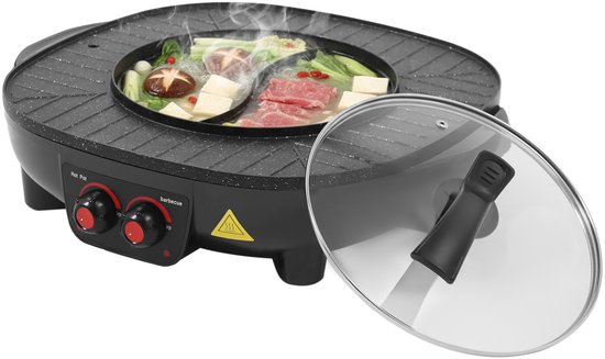 Elektrische Hotpot - 2-In-1 - Elektrische Grill Barbecue Shabu Hotpot - Chinese Fondue Binnengrill - Voor Slaapzaal Thuis